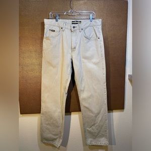 Lee Regular Fit Straight Leg Denim Khaki Jeans Sz 34W 30L